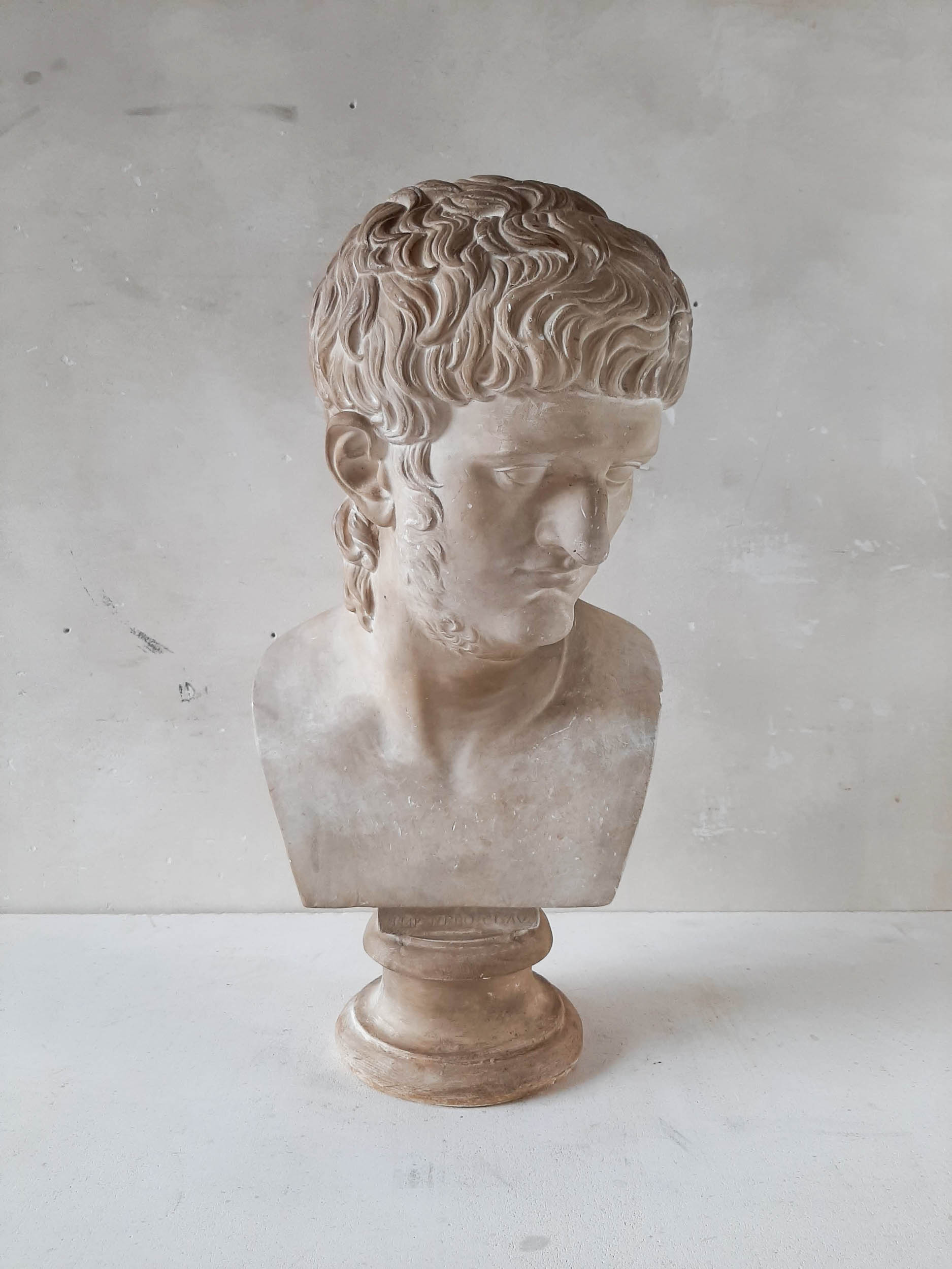 Bust of Caracalla on Column, Late 19th Century, Plaster for sale